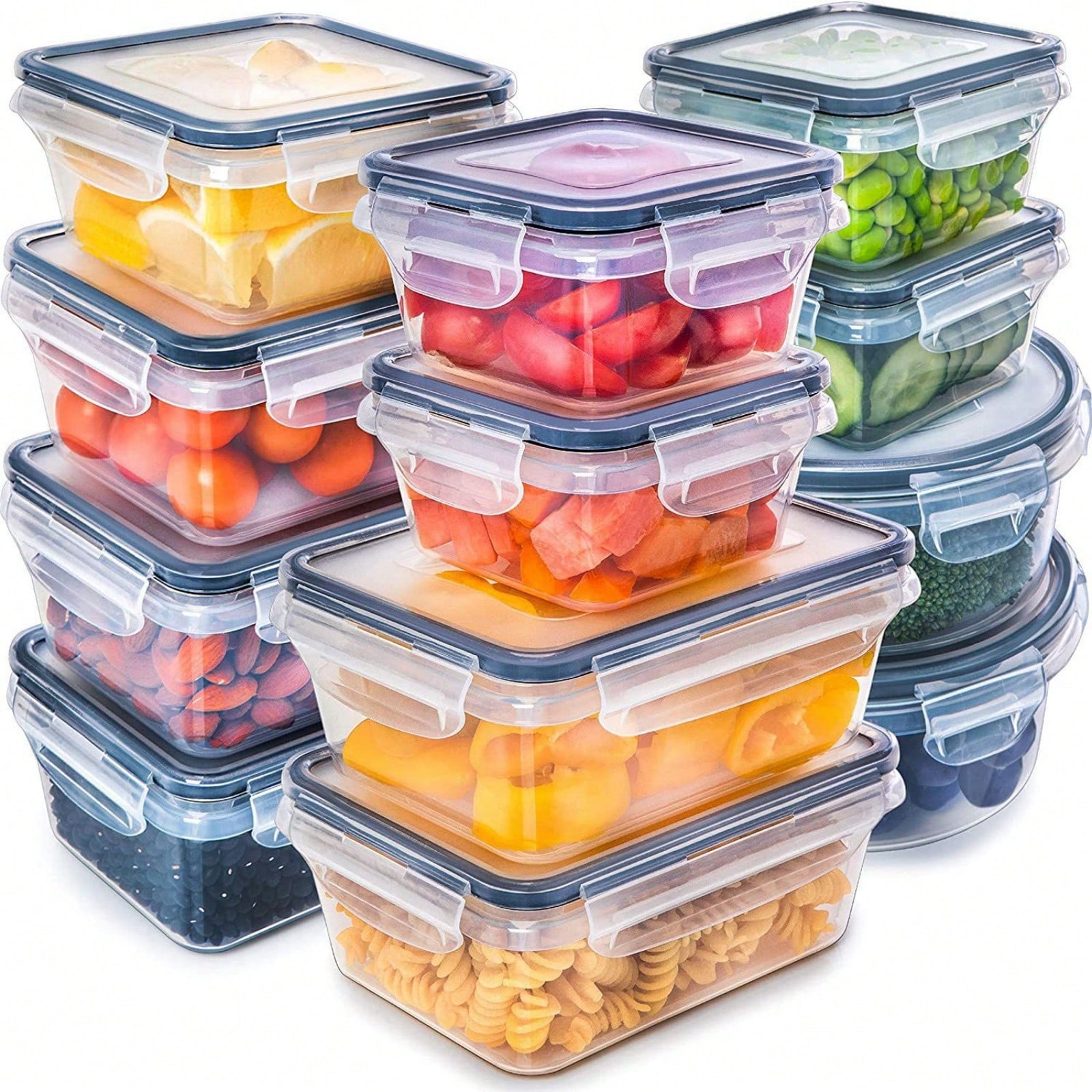 Food Storage Lunch Box - 24 Pieces Food Storage Containers Set