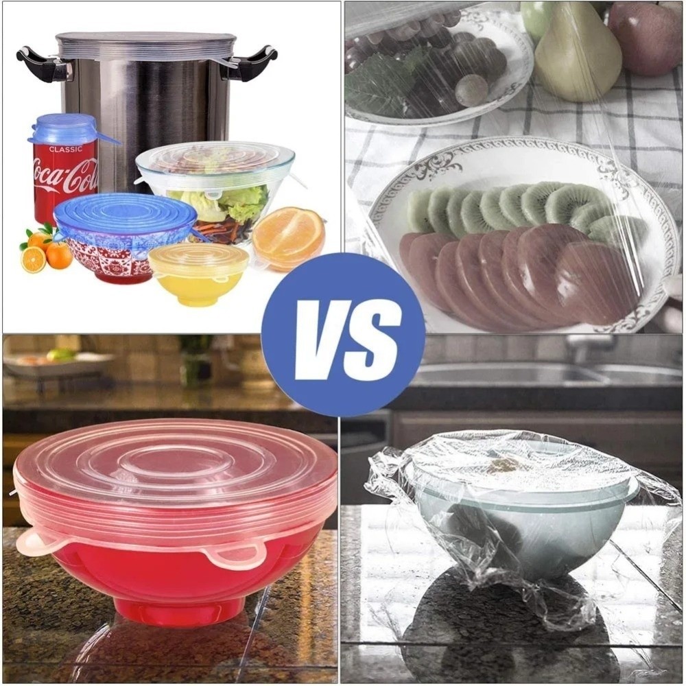 Silicone Stretch Lid - 6PCS Useful Reusable Fresh-keeping Cover Kitchen