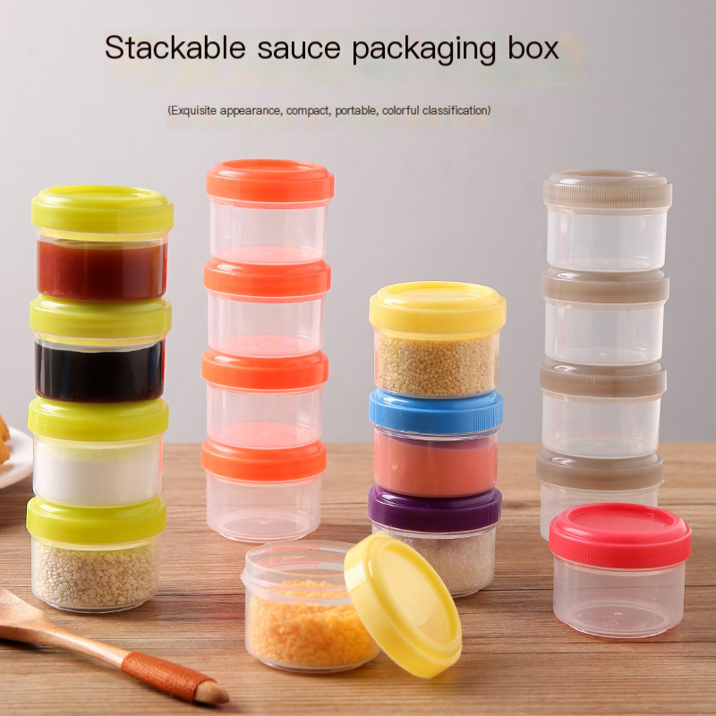 Salad Dressing Bottle - 4Pcs Plastic Sauce Bottle Mini Seasoning