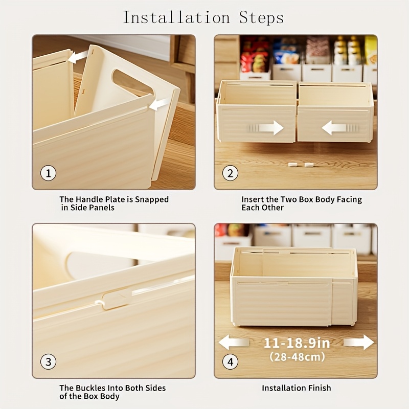 Food Storage In Room - Cream-colored Retractable Storage Box, Expandable Kitchen