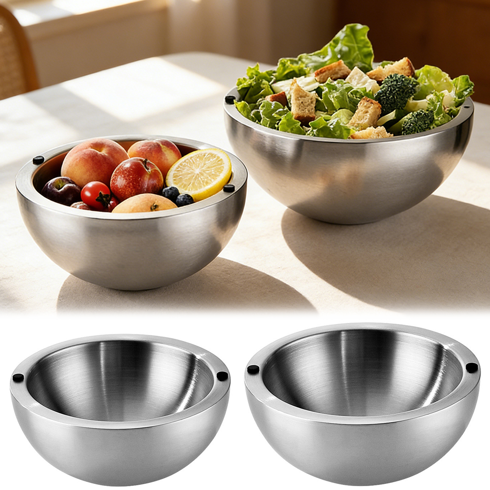 Food Storage Unit - 304 Thickened Salad Mixing Bowls Stainless