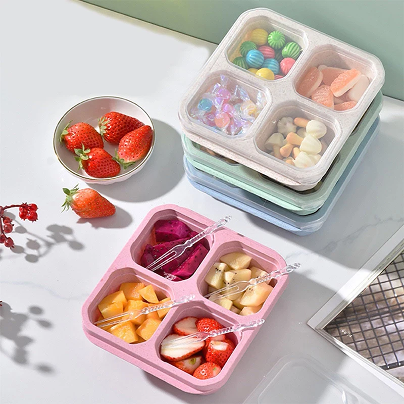 Food Storage Ideas - 4 Grids Food Storage Box Portable
