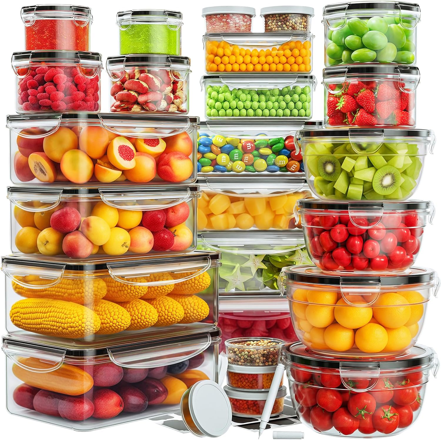 Food Storage And Containers - 52 PCS Food Storage Containers with