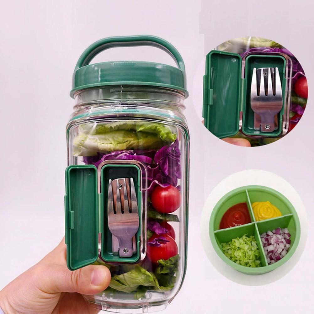 Portable Salad Container Jar w - Salad Dressing Bottle review and price