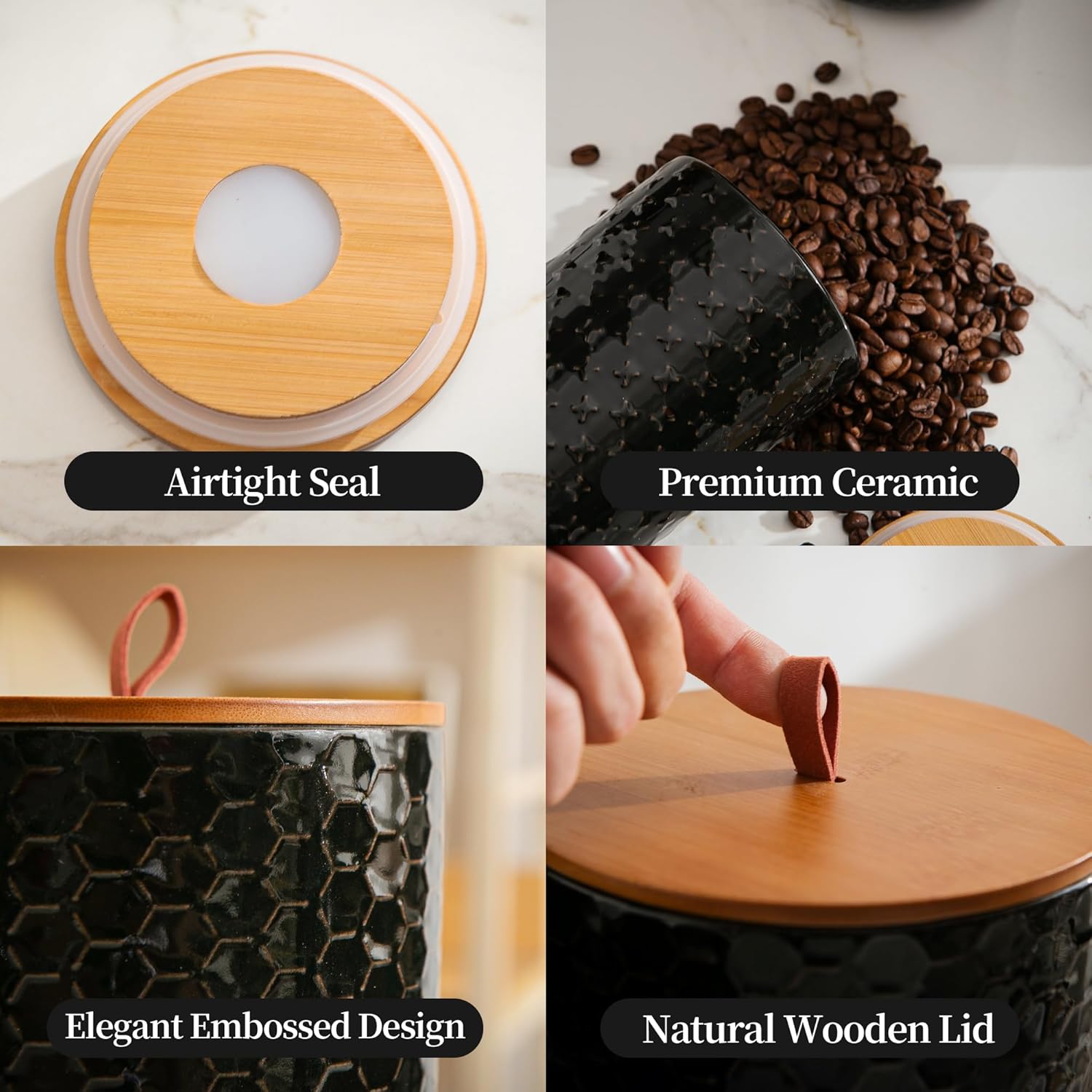 Black Ceramic Canister Set wit - Food Storage Design review and price
