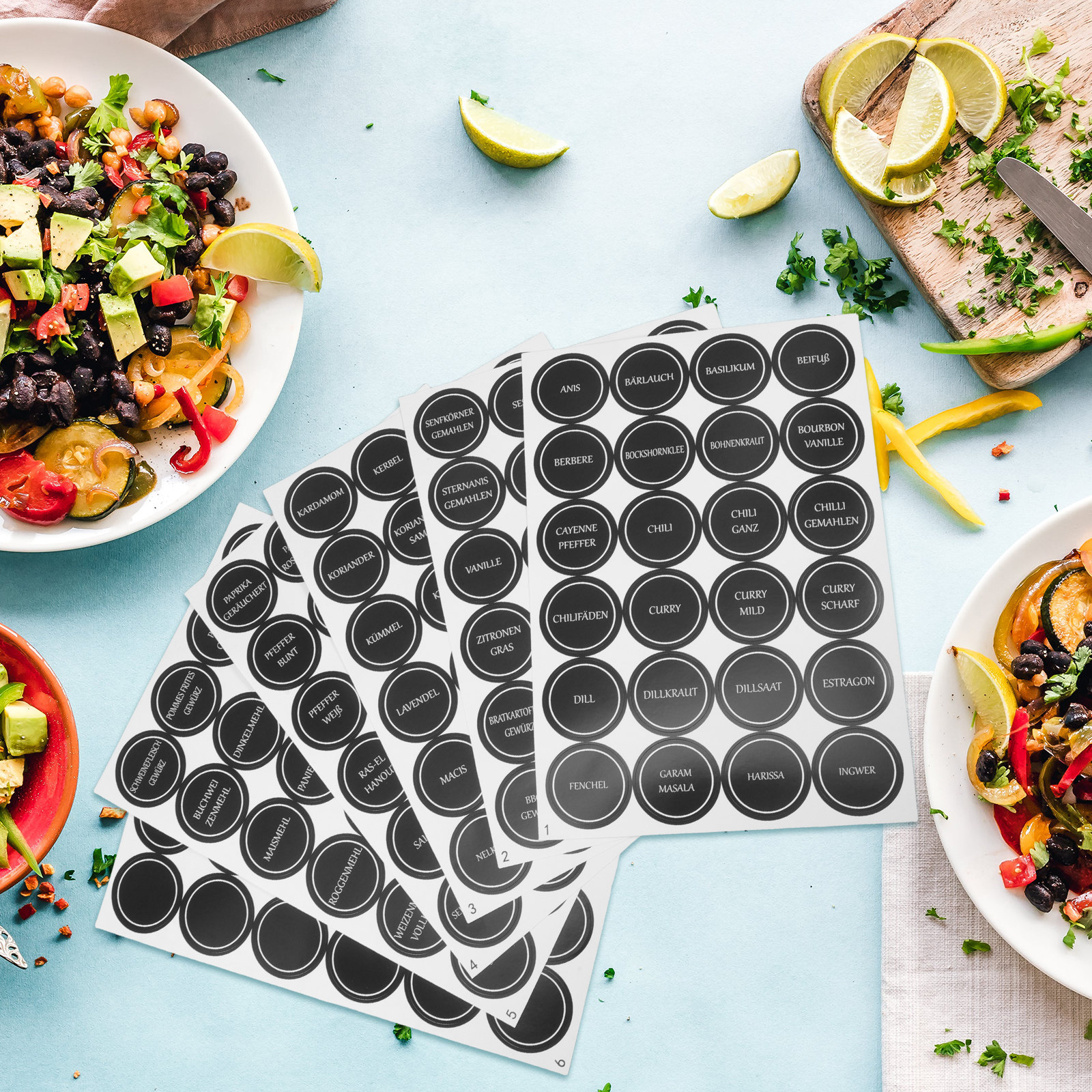 6 Sheets Round Spice Jar Label - Food Storage Design review and price