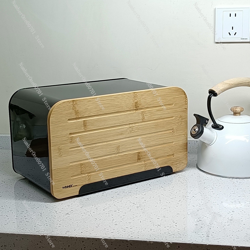Kitchen Bread Box with Bamboo  - Food Storage Box Stainless Steel review and price