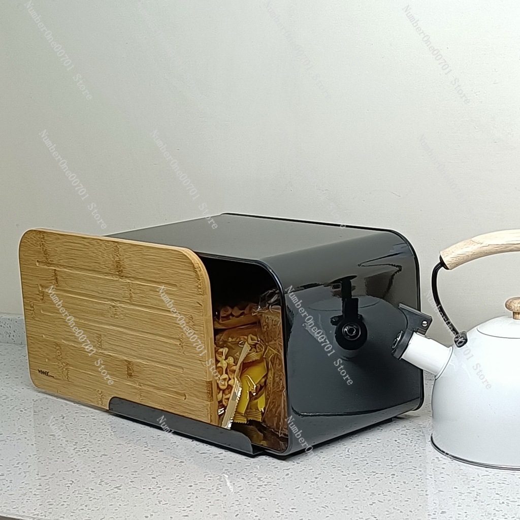 Kitchen Bread Box with Bamboo  - Food Storage Box Stainless Steel review and price