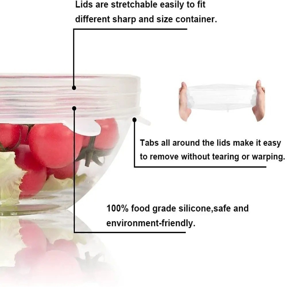 6PCS Useful Reusable Fresh-kee - Silicone Stretch Lid review and price