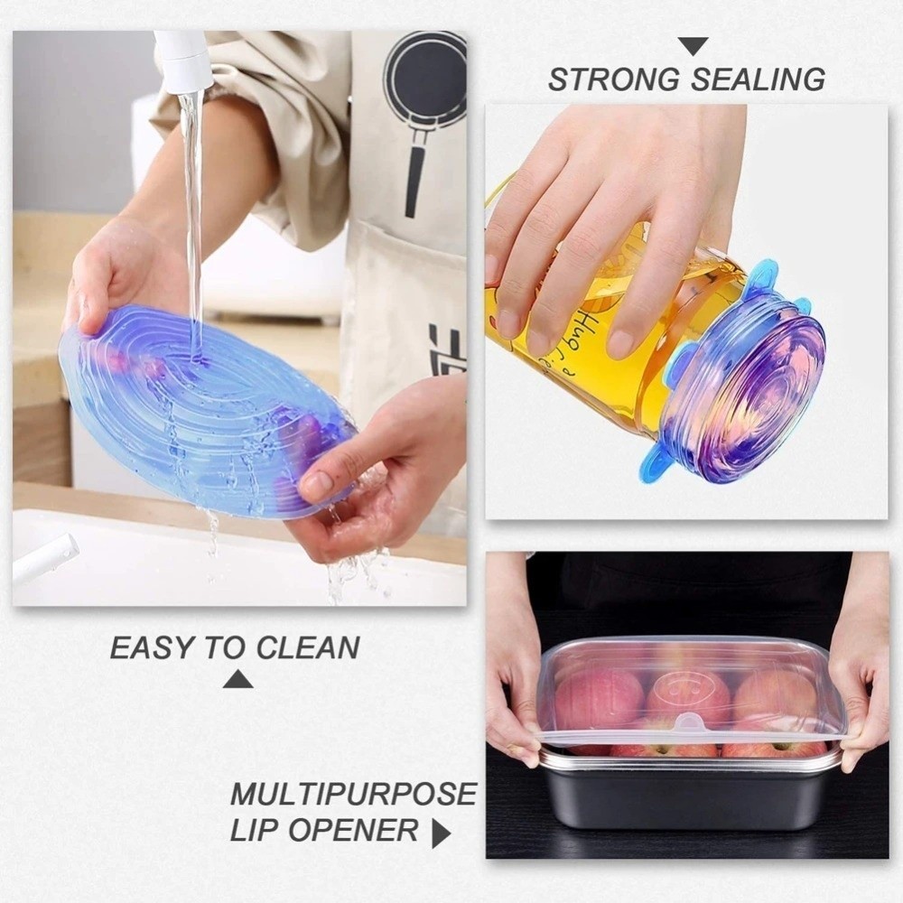 6PCS Useful Reusable Fresh-kee - Silicone Stretch Lid review and price