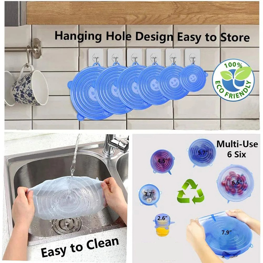 6PCS Useful Reusable Fresh-kee - Silicone Stretch Lid review and price