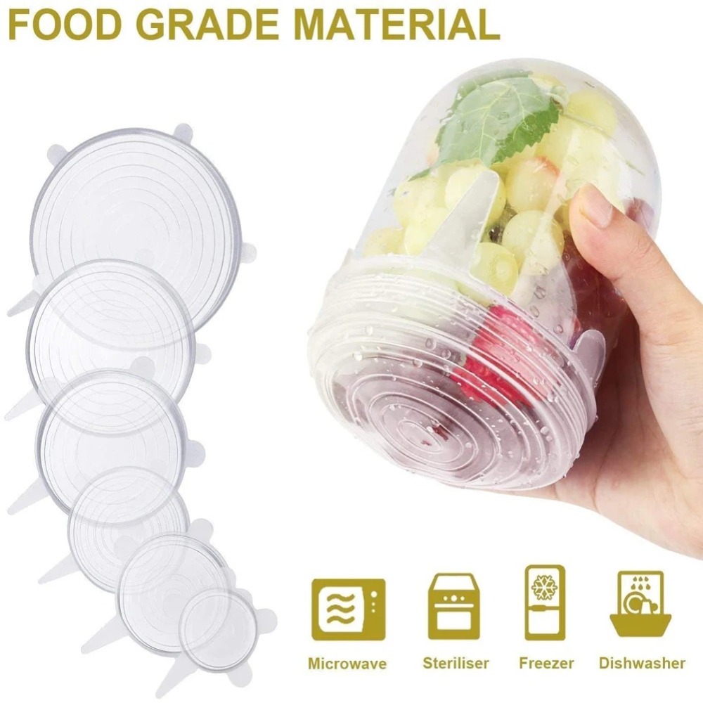 6PCS Useful Reusable Fresh-kee - Silicone Stretch Lid review and price
