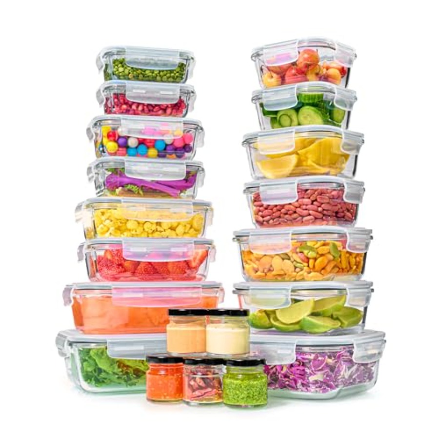 40pc Set Glass Food Storage Co - Food Storage Lunch Box review and price