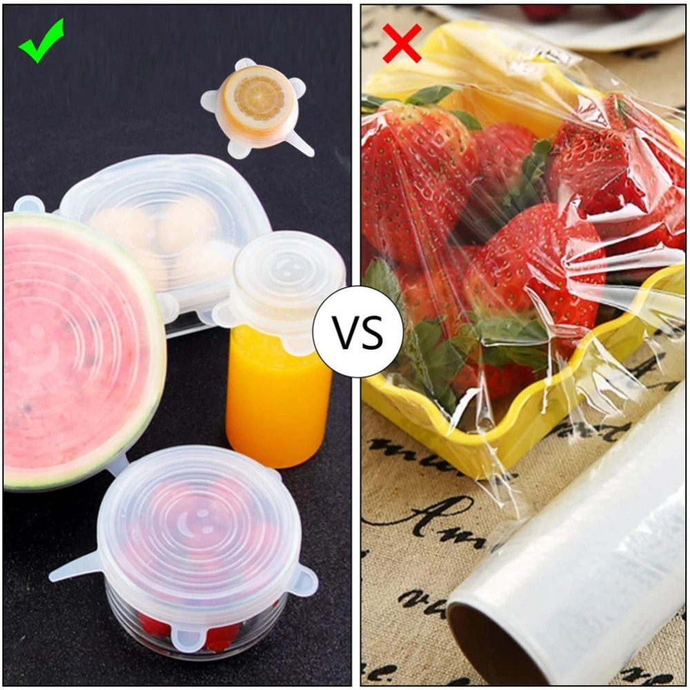 6PCS Food Reusable Fresh-keepi - Silicone Stretch Lid review and price