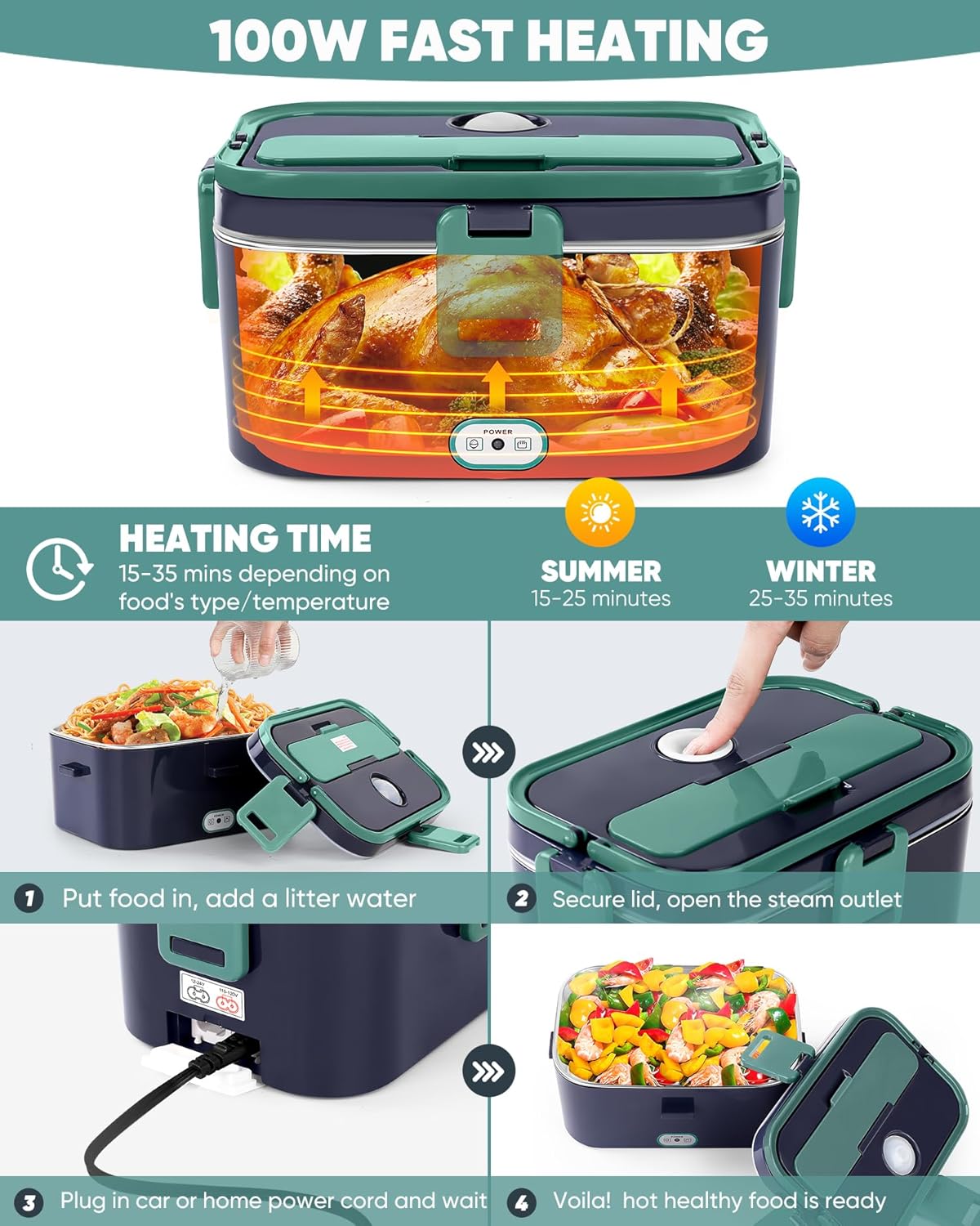 2025 New Non-Water-Filling Car - Food Storage Box Stainless Steel review and price