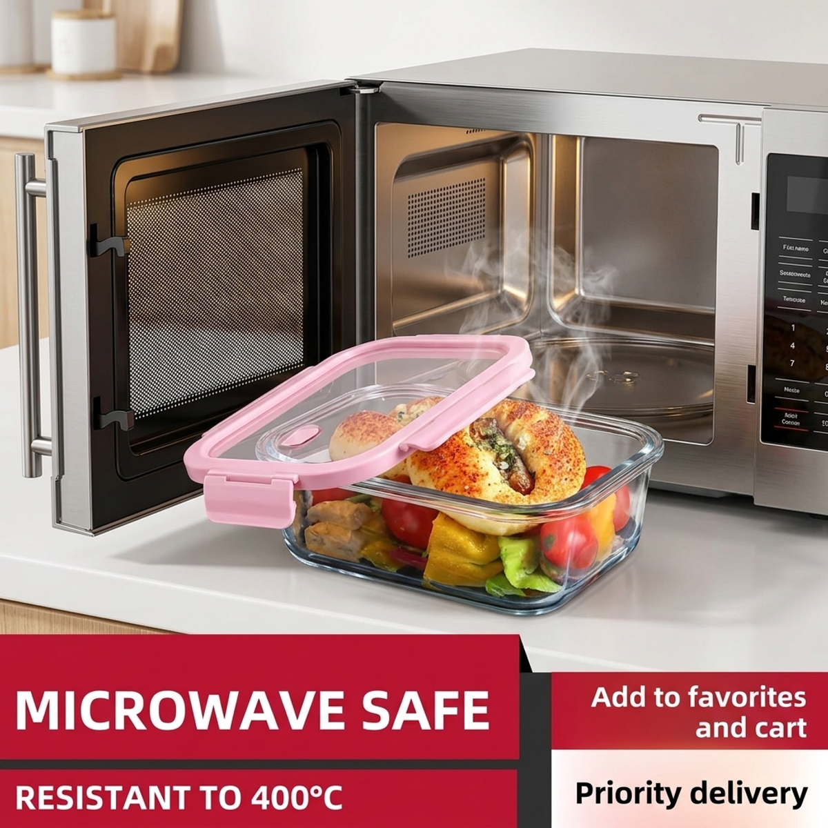 Pink Glass Bento Lunch Box,Com - Food Storage Lunch Box review and price