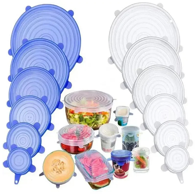 6Pcs Food Grade Silicone Prese - Silicone Stretch Lid review and price