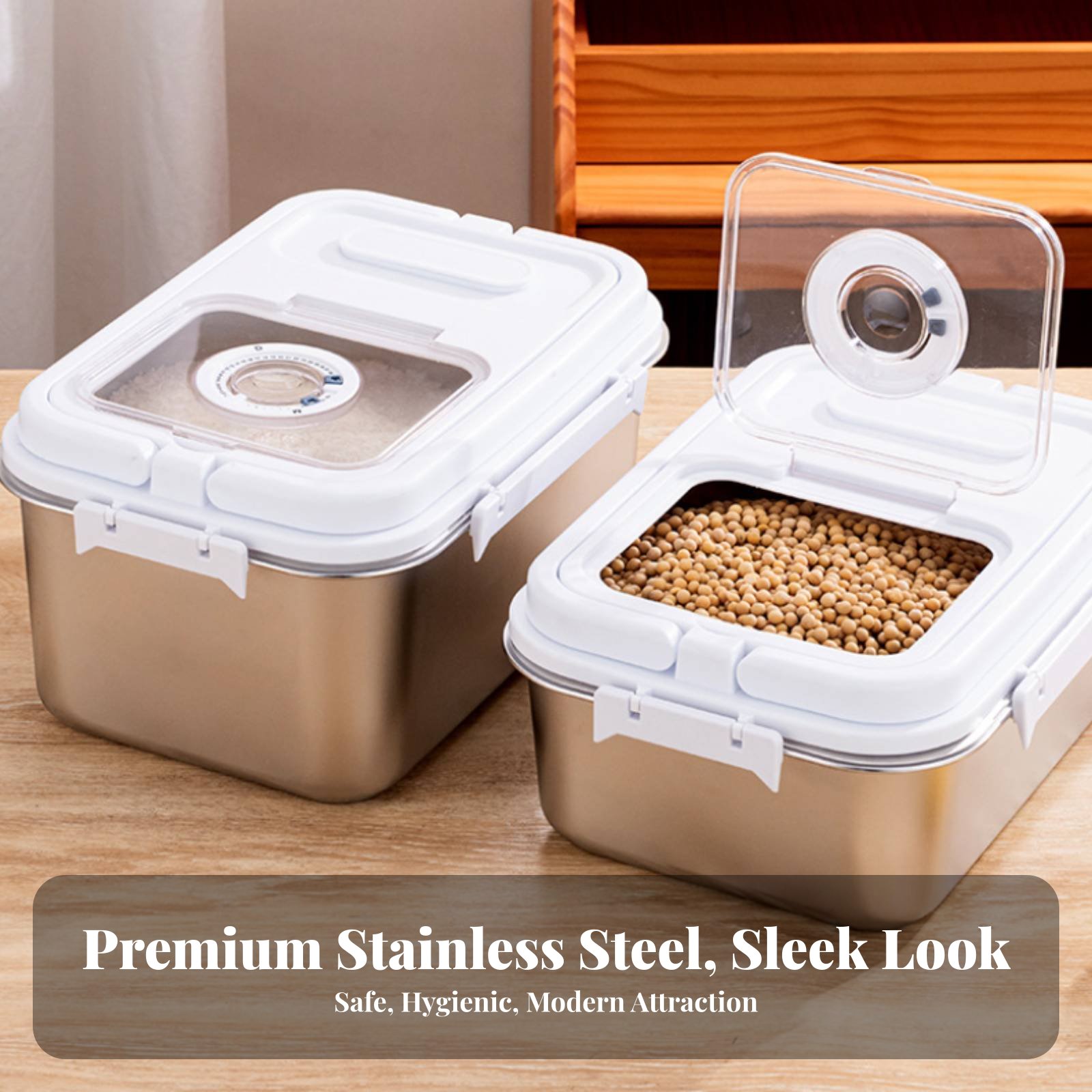 Stainless Steel Rice Bin Moist - Food Storage Box Stainless Steel review and price