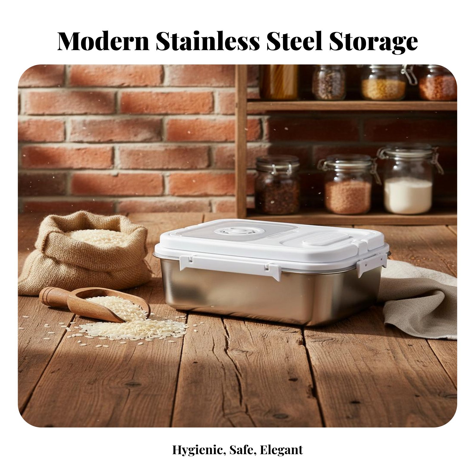Stainless Steel Rice Bin Moist - Food Storage Box Stainless Steel review and price