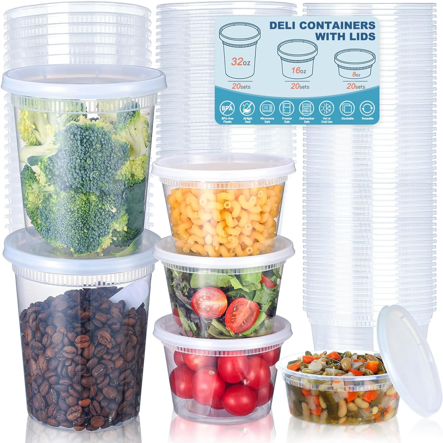 24pcs Deli Food Storage Contai - Food Storage Ideas review and price