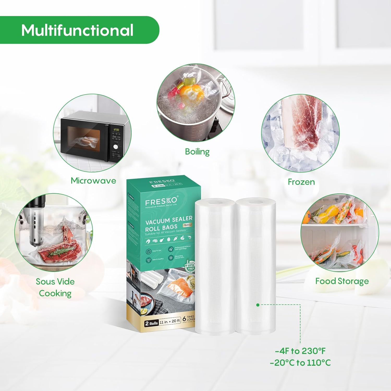 Vacuum Sealer Bags Rolls 2 Pac - Food Storage Vacuum review and price