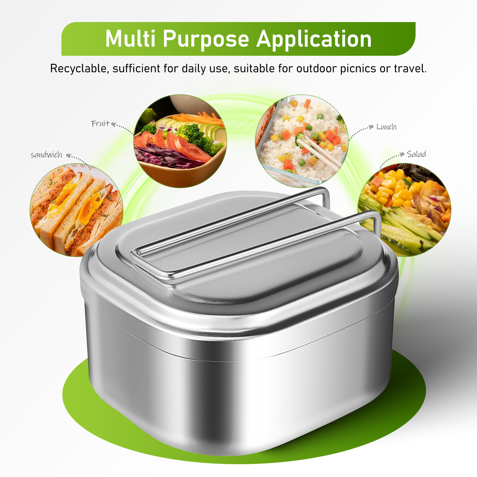 950Ml Aluminum Lunch Box Reusa - Food Storage Lunch Box review and price
