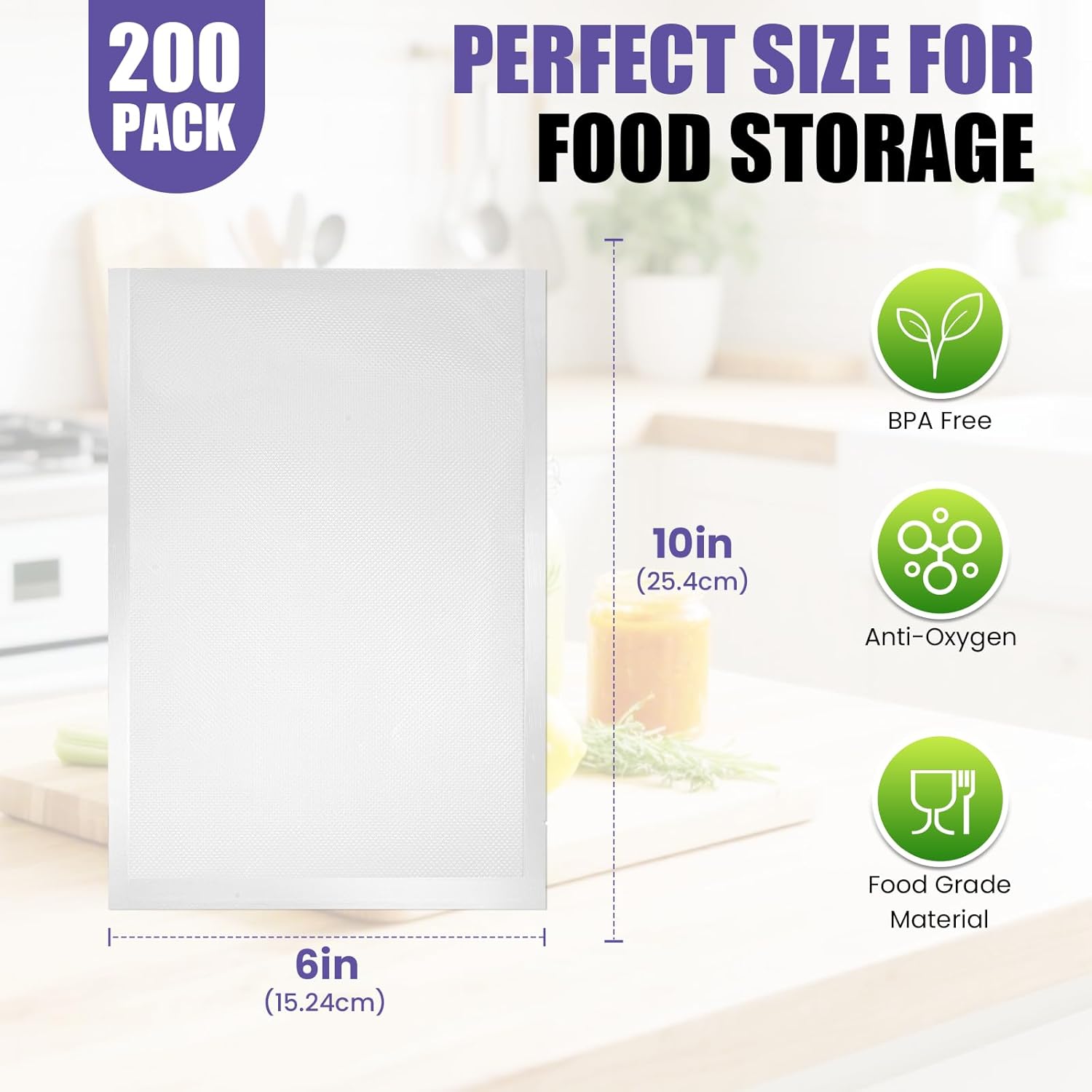 200 Vacuum Sealer Bags 6x10in  - Food Storage Vacuum review and price
