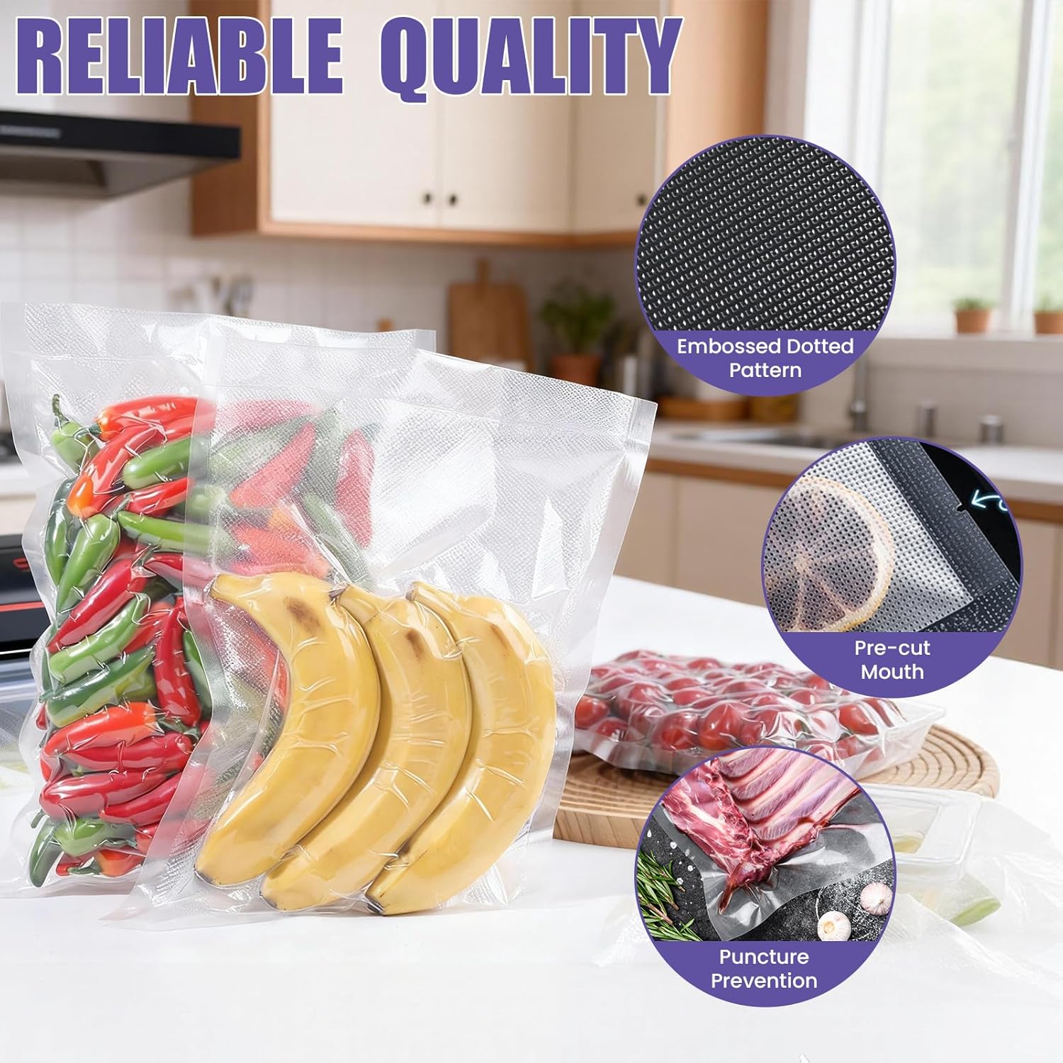 200 Vacuum Sealer Bags 6x10in  - Food Storage Vacuum review and price