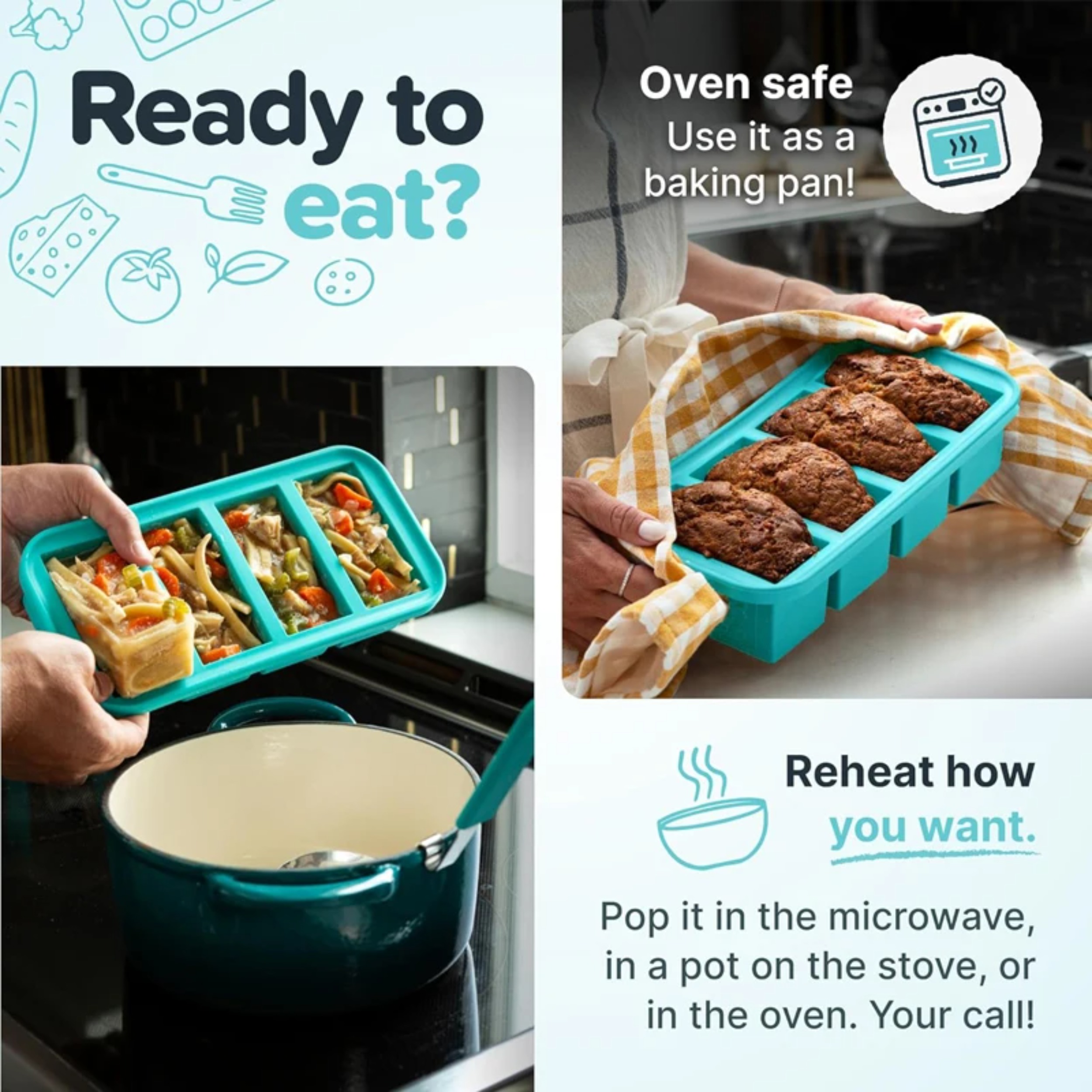 1PC 2/4/6Grid Silicone Freezer - Food Storage Ideas review and price